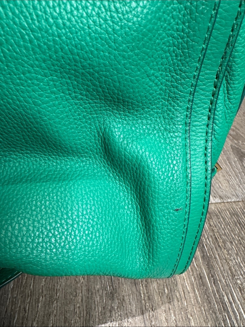 Vince Camuto Kylie Satchel Teal Green Pebbled Leather with Detachable Strap - Picture 5 of 13